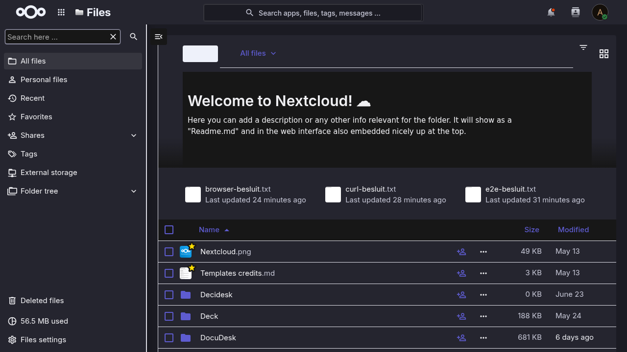 La Frankendesk in dark mode